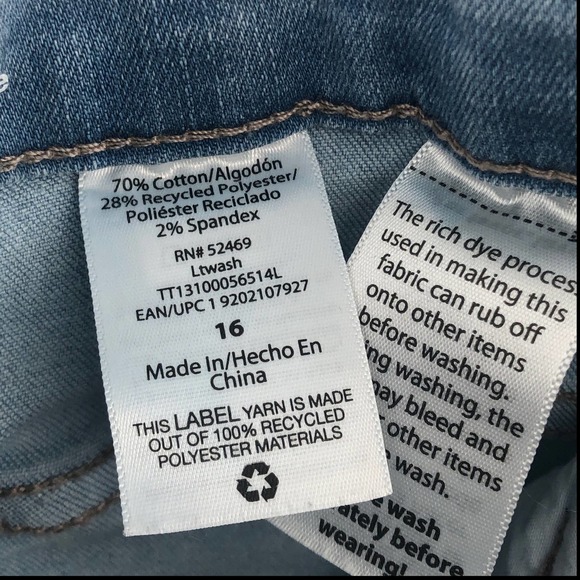 Time and Tru Denim Skinny Jeans High Rise Stone Wash High Rise Size 16 - Picture 8 of 8